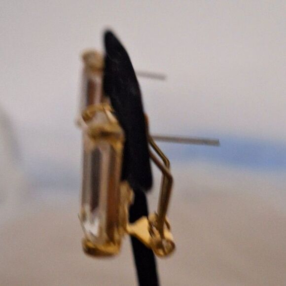 Fornash Women's Vintage Pierced Earrings Clear Glass Faceted Stud Elegant - Picture 4 of 10